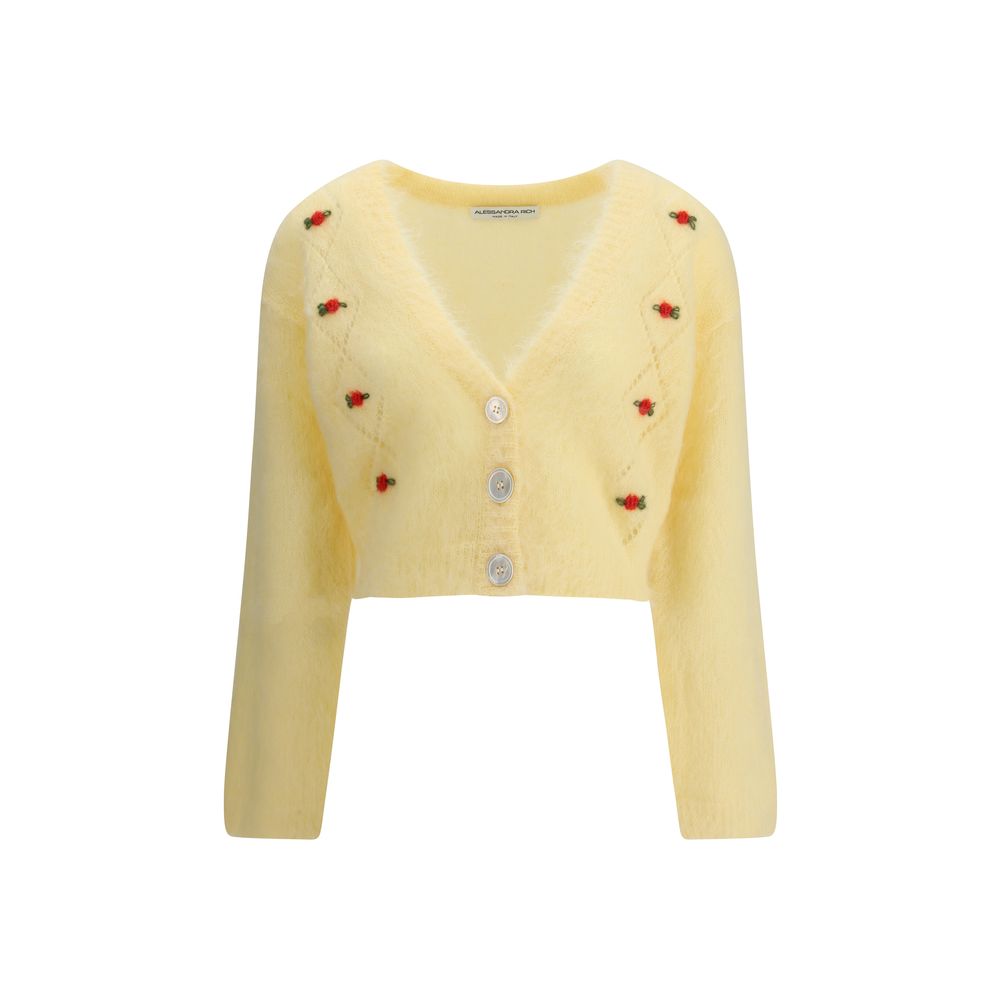 Alessandra Rich Mohair-Cardigan mit Stickerei