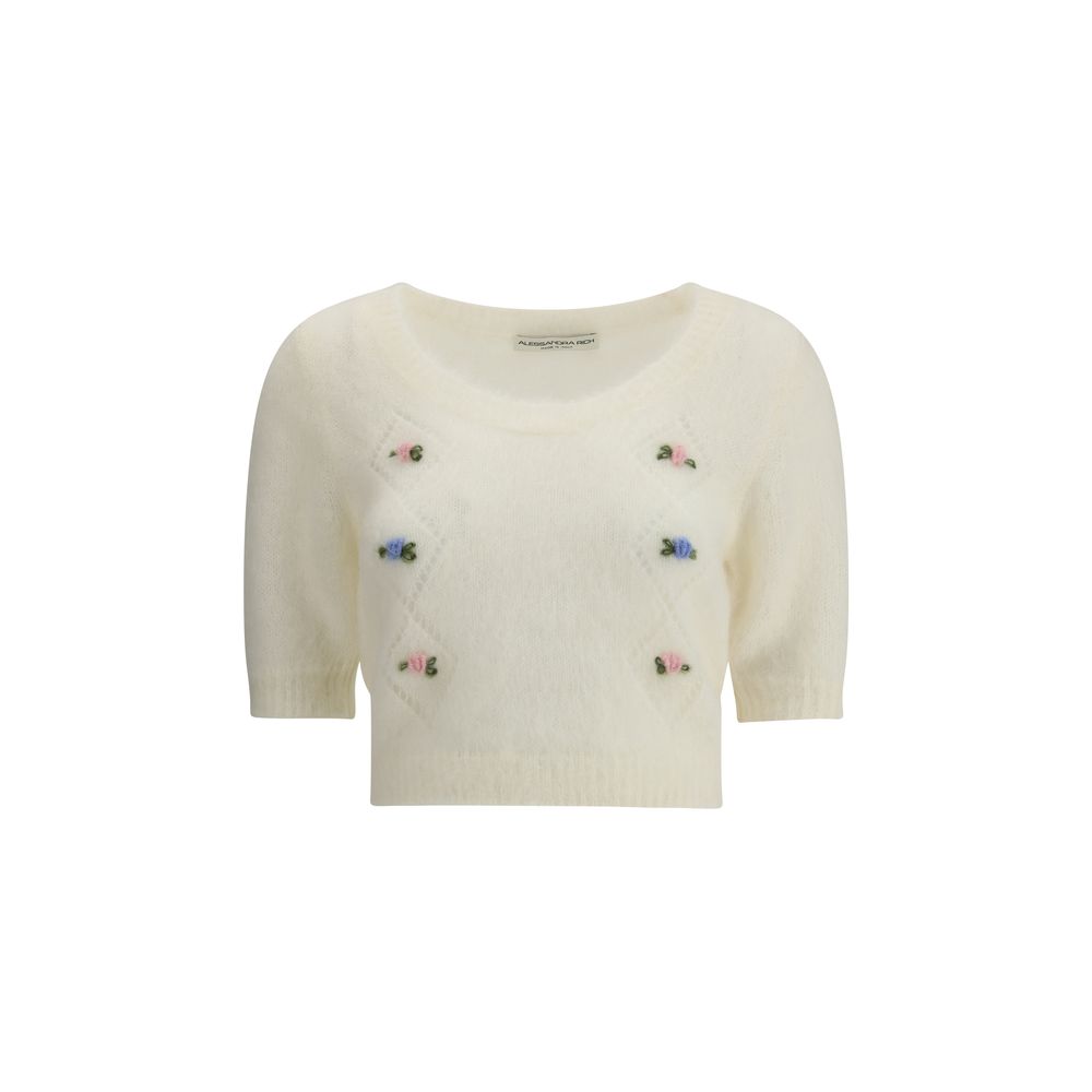 Alessandra Rich Kurzarm-Pullover aus Mohair