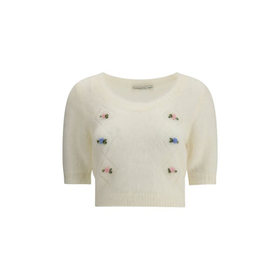 Alessandra Rich Kurzarm-Pullover aus Mohair