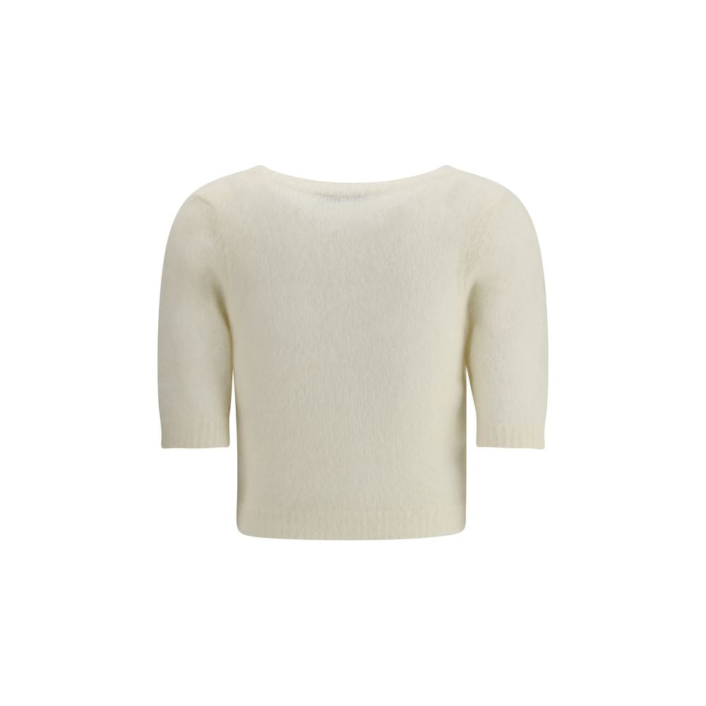 Alessandra Rich Kurzarm-Pullover aus Mohair