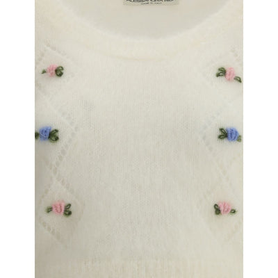 Alessandra Rich Kurzarm-Pullover aus Mohair