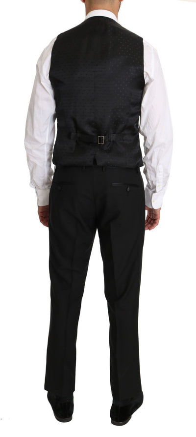 Dolce & Gabbana Schwarze Wolle Kleid Weste Gillet Vest