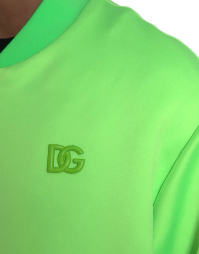 Dolce & Gabbana Neon Grün Polyester Lange Ärmel Männer Bomberjacke