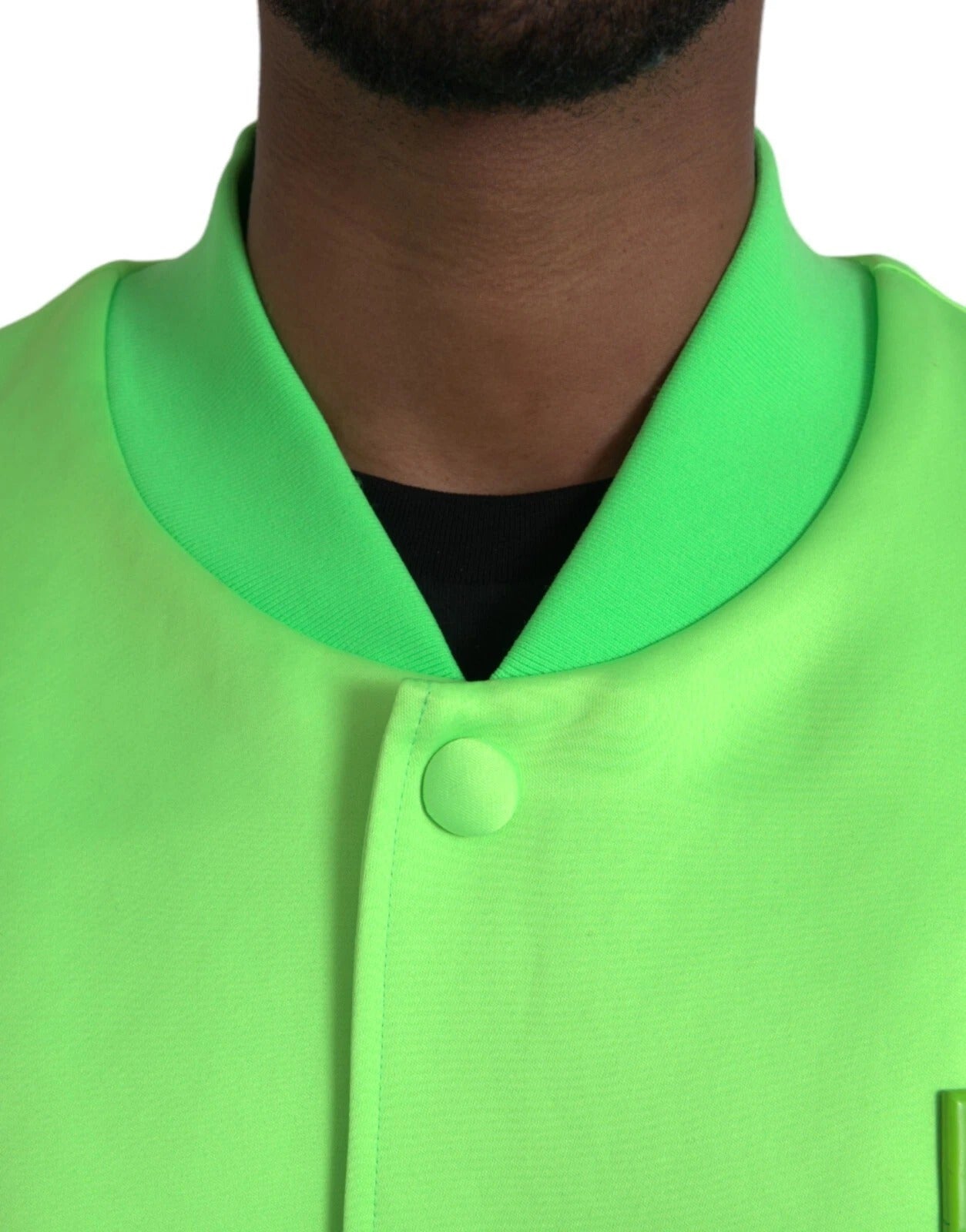 Dolce & Gabbana Neon Grün Polyester Lange Ärmel Männer Bomberjacke