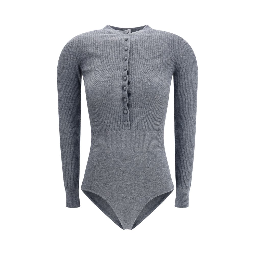 Self-Portrait Langärmeliger Bodysuit aus Wolle