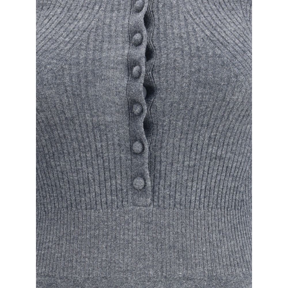 Self-Portrait Langärmeliger Bodysuit aus Wolle