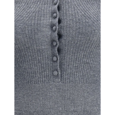Self-Portrait Langärmeliger Bodysuit aus Wolle