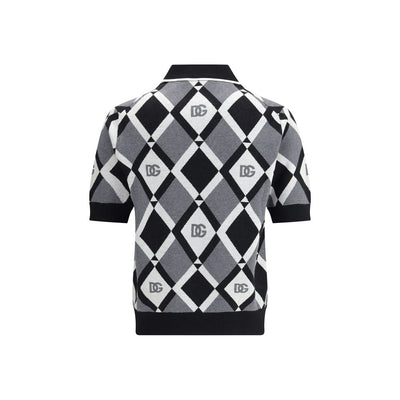 Dolce & Gabbana Polo-Pullover aus Diamantstrick