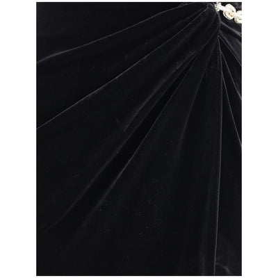 Self-Portrait Verschönertes Midikleid aus Samt