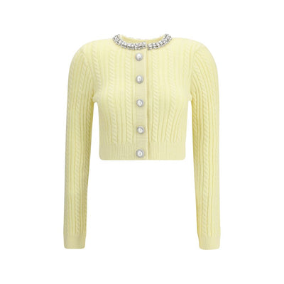 Self-Portrait Kurze Alpaka Strickjacke