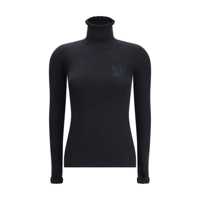 Valentino Wollpullover mit gerüschtem Kragen