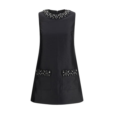 Self-Portrait Kurzes Kleid aus Taft mit verzierten Borten