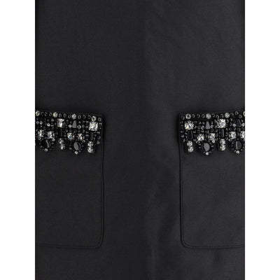 Self-Portrait Kurzes Kleid aus Taft mit verzierten Borten