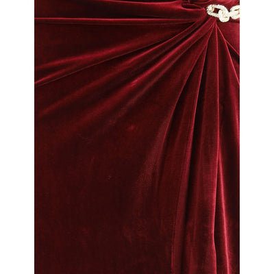 Self-Portrait Langes Bandeau-Kleid aus Samt