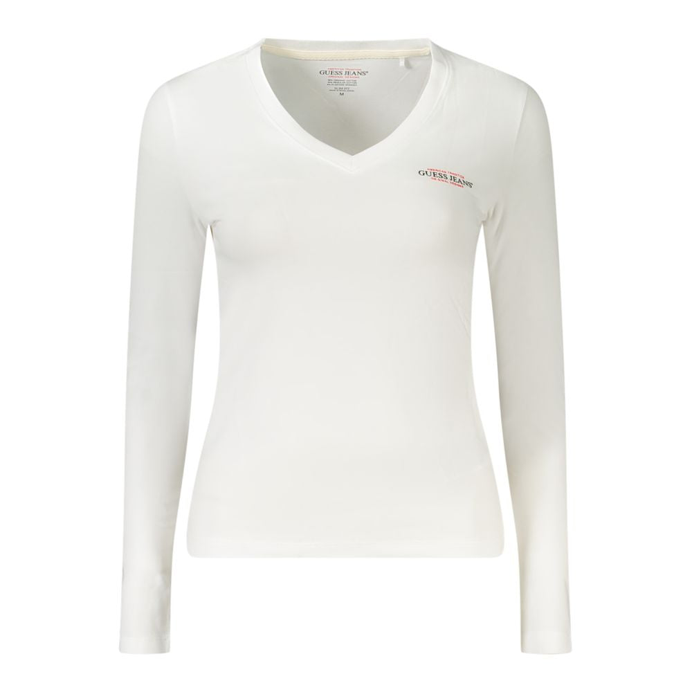 Guess Jeans Weißes T-Shirt aus Baumwolle für Frauen