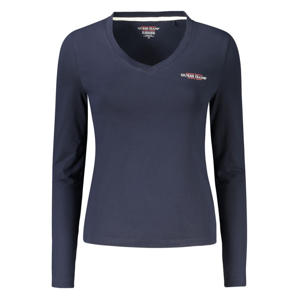 Guess Jeans T-Shirt aus blauer Baumwolle für Frauen
