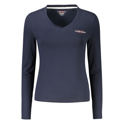 Guess Jeans T-Shirt aus blauer Baumwolle für Frauen