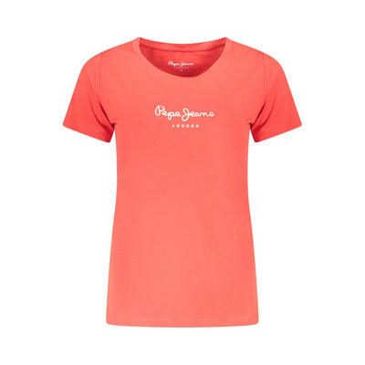 Pepe Jeans Rotes Baumwoll-T-Shirt für Frauen