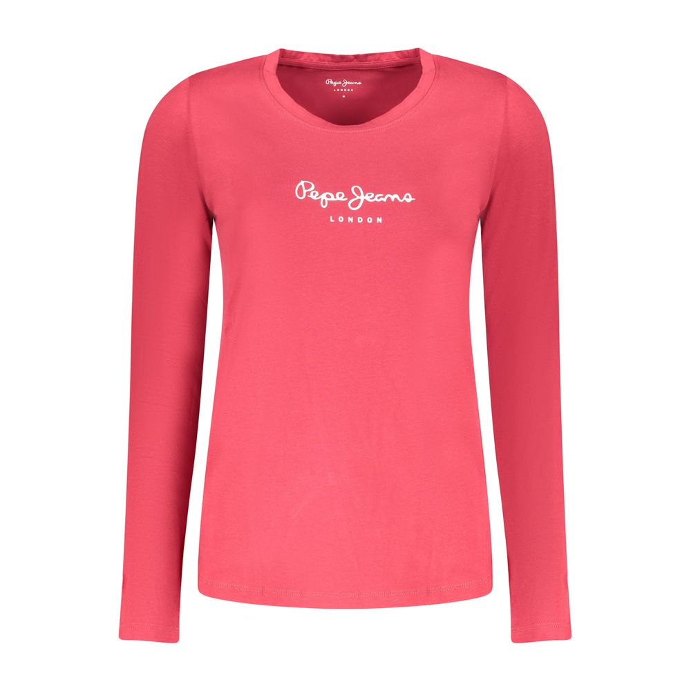 Pepe Jeans Rotes Baumwoll-T-Shirt für Frauen