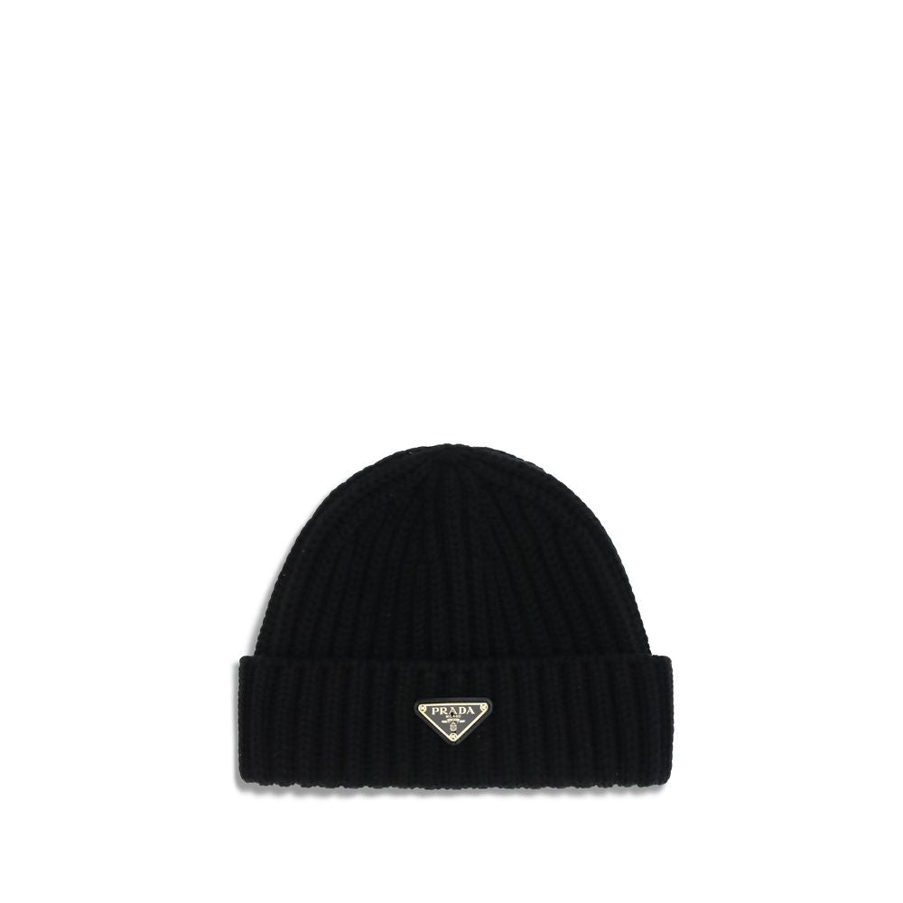 Prada Schurwolle Beanie-Mütze