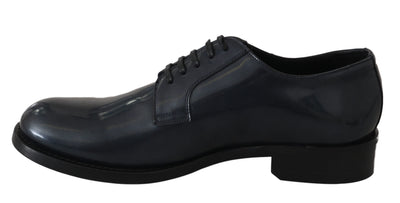 Dolce & Gabbana Blaue Leder Derby Kleid Formelle Schuhe