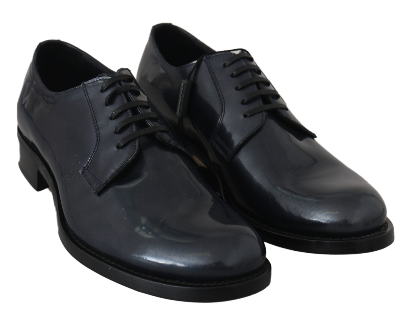 Dolce & Gabbana Blaue Leder Derby Kleid Formelle Schuhe